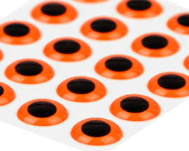 3D Epoxy eyes - fluo orange 8mm