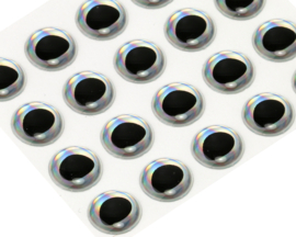 Fish eyes - rainbow silver 8mm
