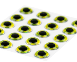 3D Epoxy eyes - holo yellow 6mm