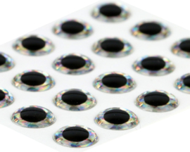 3D Epoxy eyes - holo silver 6mm