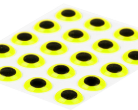 3D Epoxy eyes - fluo yellow 6mm