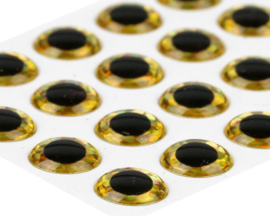3D Epoxy eyes - holo gold 8mm