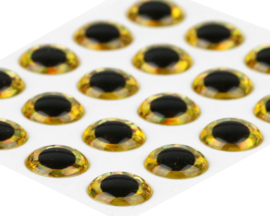 3D Epoxy eyes - holo gold 7mm