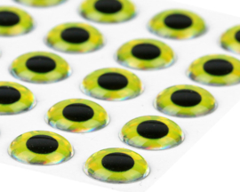 3D Epoxy eyes - holo yellow 8mm