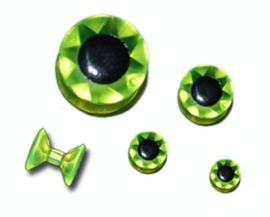 Diamond Eyes - transparent green 7mm