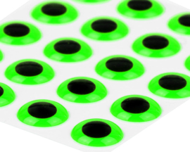 3D Epoxy eyes - fluo green 8mm