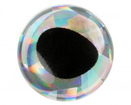 Fish eyes - rainbow silver holographic 10mm