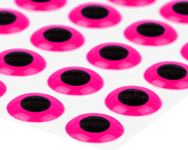 3D Epoxy eyes - fluo pink 9mm