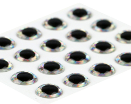 3D Epoxy eyes - holo silver 5mm