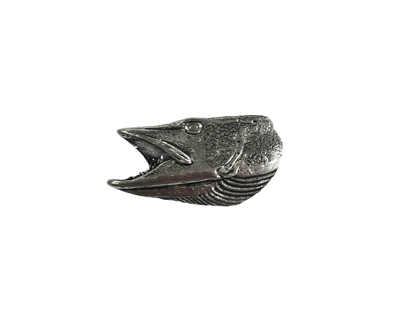 Pewter Pin Pike Hunting Fishing Badge Pike Handmade Brooch Fish WiLiJe