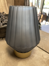 Glazen lamp op batterij  grijs