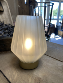 Glazen lamp op batterij  wit