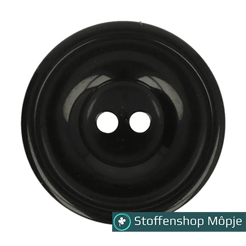 Knoop Bottoni Italiani Zwart maat 24 - 15 mm