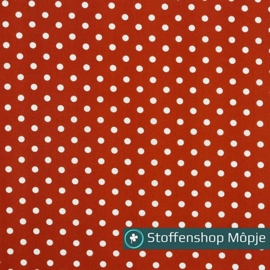 Poplin Katoen Dots Terra - Roest