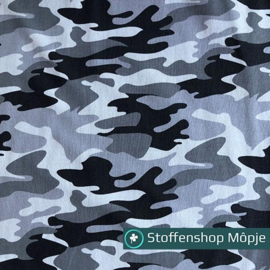 French Terry Brushed Camouflage Grey