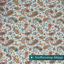 Jersey Digital Paisley White