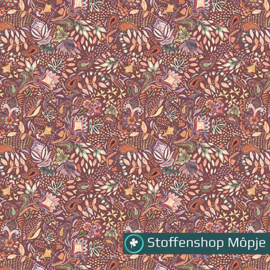 French Terry Digital Paisley Rouge