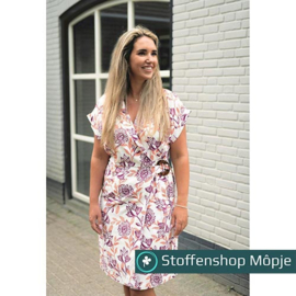Linnen Viscose Flowers Purple