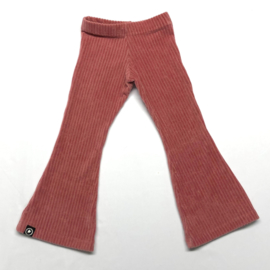 flared pants ribfluweel oud roze