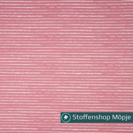 Poplin Katoen Strepen Oud Roze