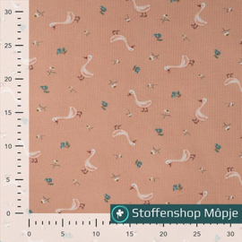 Qjutie Wafeltricot Gansjes Dusty Salmon