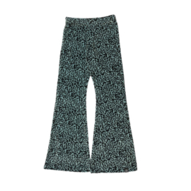 Flared Pants Nicky Velours Panterprint Dusty Blue