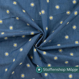 Chambray Embroidery Madeliefjes Denim