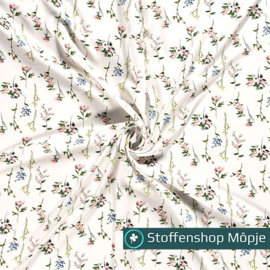 Viscose Flowers Off White