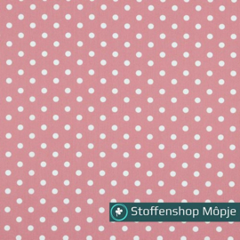 Poplin Katoen Dots Blush - Oud Roze