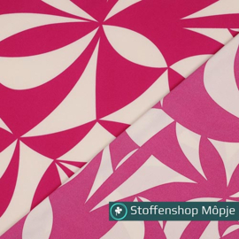 Magnolia Stretch Geometric Fuchsia