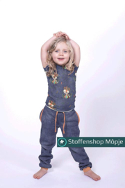 French Terry Jeans Look Donker Blauw
