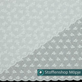 Katoen Broderie Wit