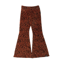 Flared Pants Nicky Velours Panterprint Roest