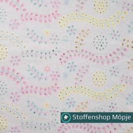 Katoen Embroidery Muliticolor