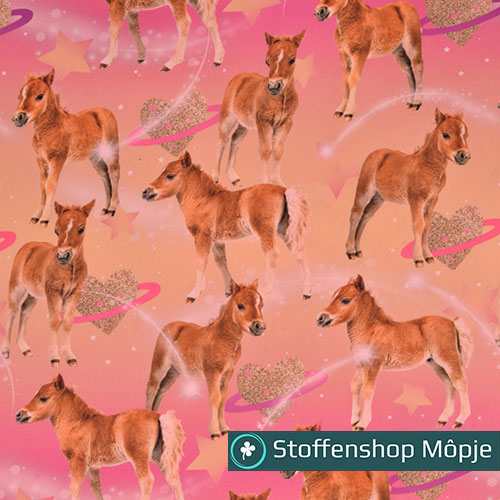 Softshell Digital Horse & Glitter Roze