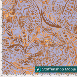 Viscose Crepe Bladeren Lila