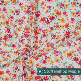 Jersey Digital Flowers White