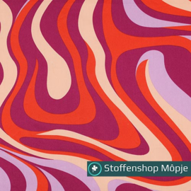 Katoen Satijn Abstract Purple