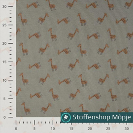 Ribtricot Giraffen Khaki