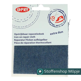 Opry Reparatiedoek Dun Jeans Midden Blauw