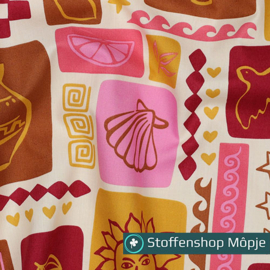 Fine Poplin Summer Patchwork Off White