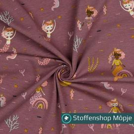 Jersey Glitter Mermaids Mauve