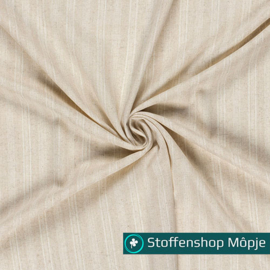 Viscose Linnen Streep Beige