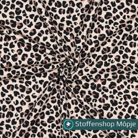 French Terry Digital Animal Skin Beige