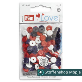 Prym Love Mini Drukkopen 9 mm Rood - Wit - Blauw