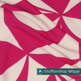 Magnolia Stretch Geometric Fuchsia