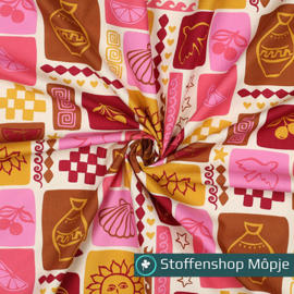 Fine Poplin Summer Patchwork Off White