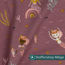 Jersey Glitter Mermaids Mauve