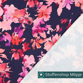Jersey Digital FLowers Navy