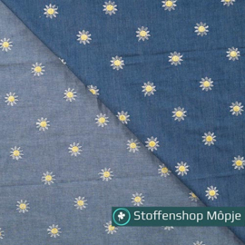 Chambray Embroidery Madeliefjes Denim